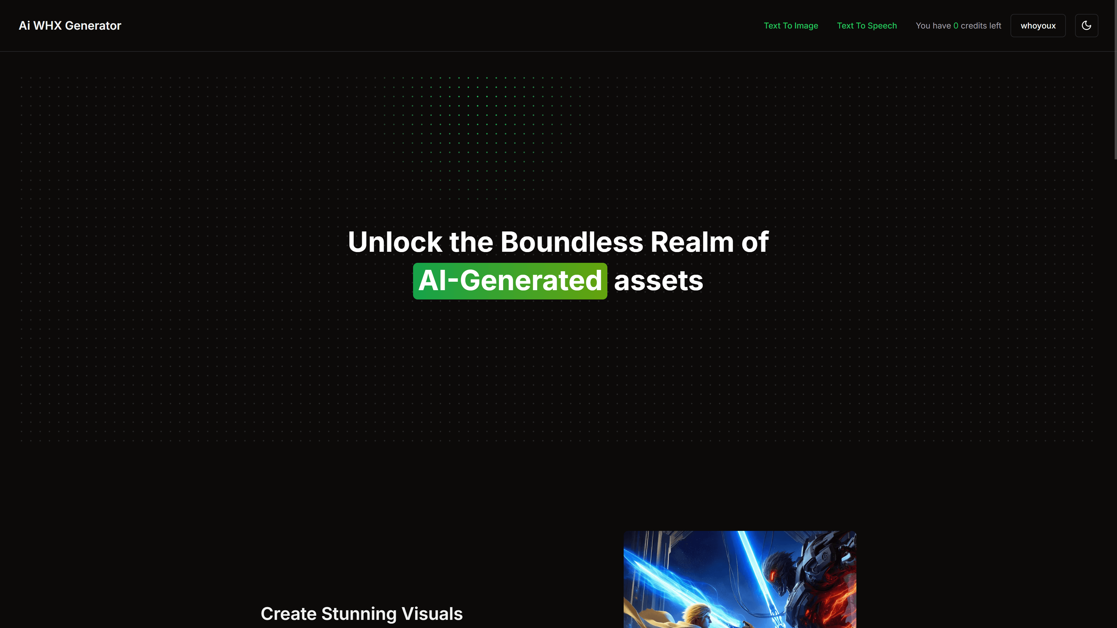 AI Generator homepage